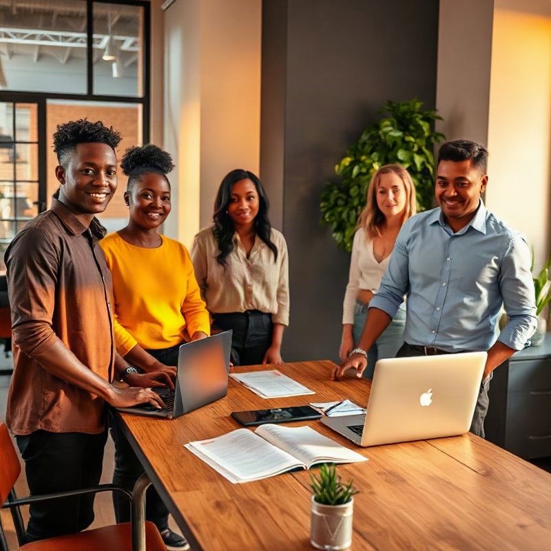 The Pandallumen team in a Nairobi co-working space